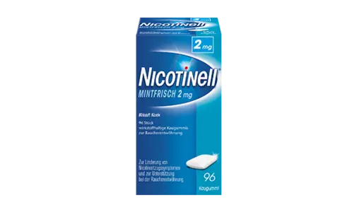 Nicotinell MintFrisch 2 mg-wirkstoffhaltiger Kaugummi 96 Stück