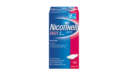 Nicotinell Fruit 2mg-wirkstoffhaltiger Kaugummi 96 Stück
